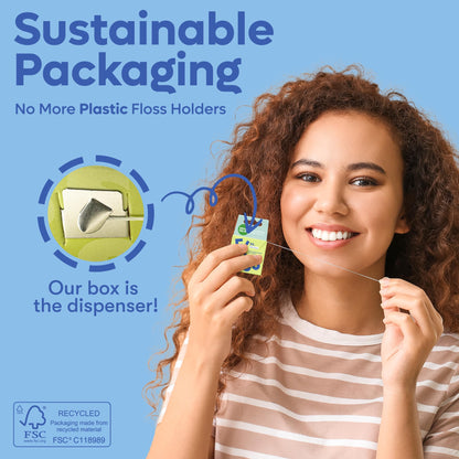 Vegan Bamboo Silk Floss - Plastic Free Zero Waste Dental Floss | 55yds Mint