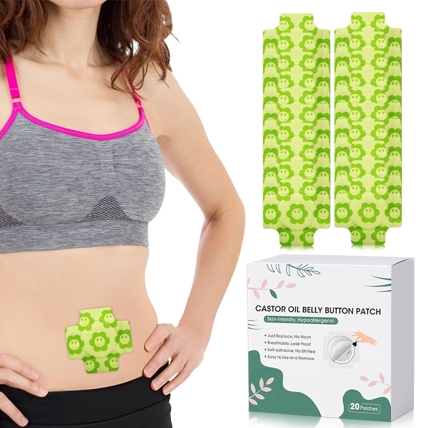 Organic Castor Oil Pack Wrap - Self-Adhesive & Reusable