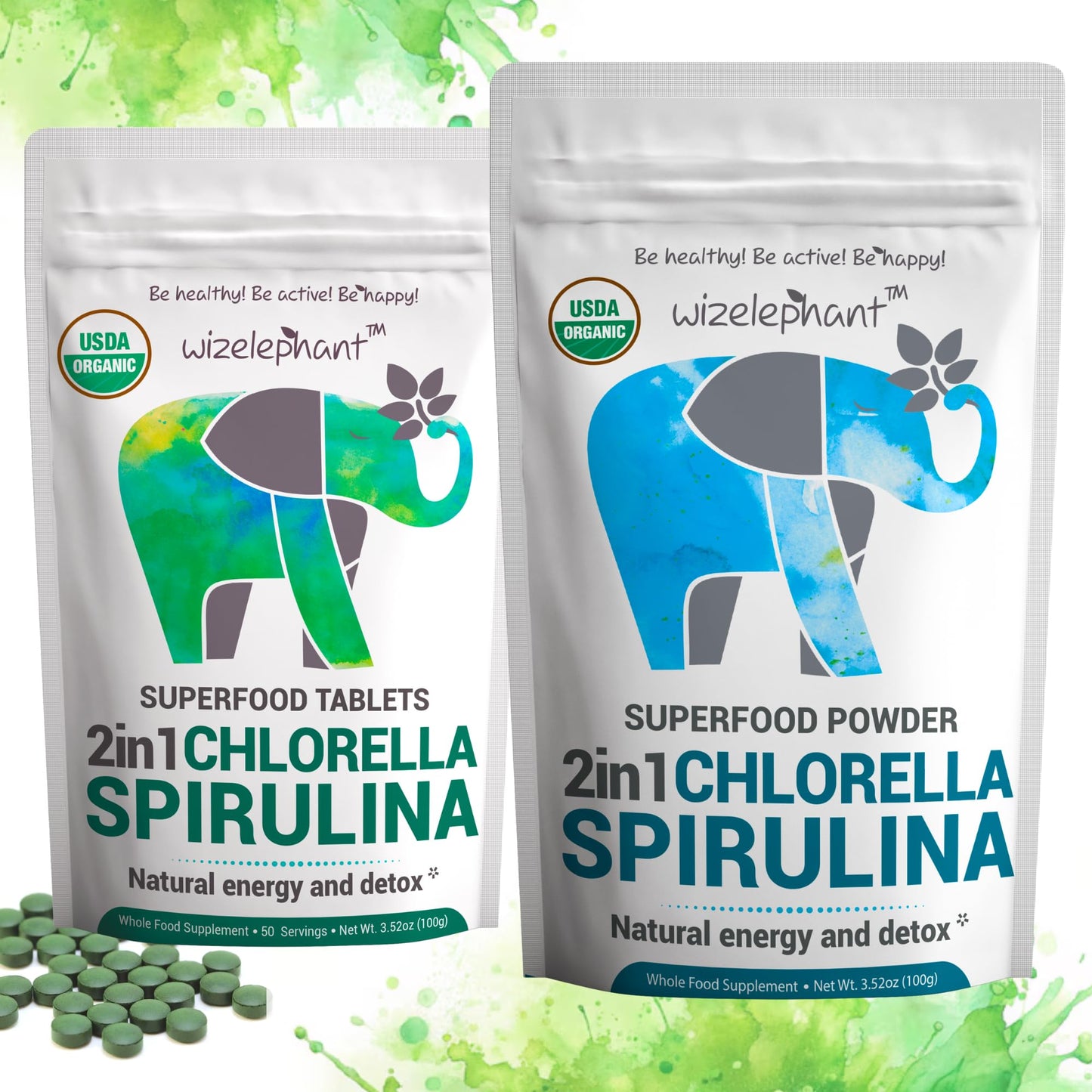 Organic Spirulina Chlorella Tablets – 50 Servings | 2-in-1 Algae Supplement with Broken Cell Wall for Immune Support, Detox & Energy