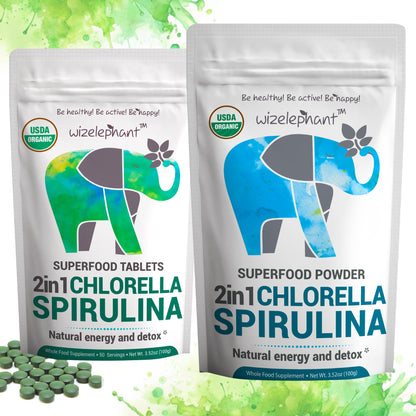 Organic Spirulina Chlorella Tablets – 50 Servings | 2-in-1 Algae Supplement with Broken Cell Wall for Immune Support, Detox & Energy