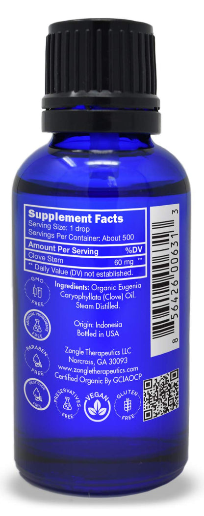 Organic Clove Oil – Food Grade for Teeth & Gums (1 OZ) | Zongle Therapeutics