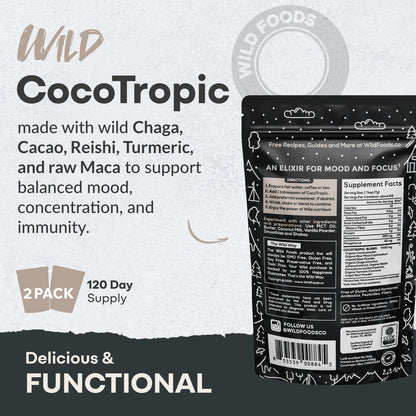 Organic Cocotropic Mushroom Hot Cocoa – Sugar Free, Reishi & Chaga, 16oz