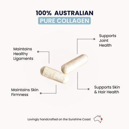 Organic Collagen Australia Pure Hydrolyzed Collagen Capsules – Bioavailable for Skin Elasticity, Hair Health, and Joint Support – Grass-Fed, Pasture-Raised, Paleo & Keto Friendly (120 Caps)
