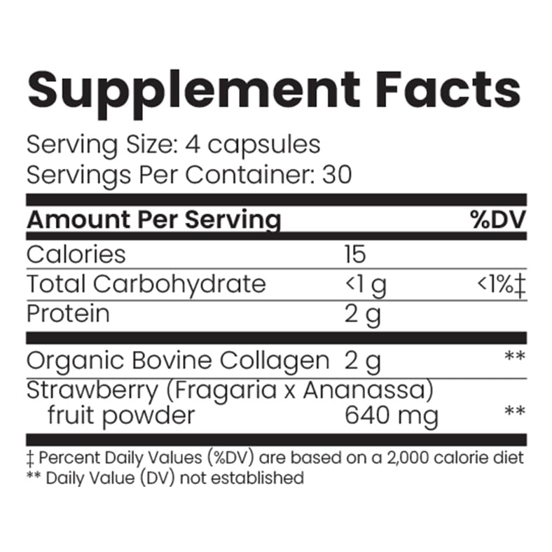 Organic Collagen Australia – Beauty Brilliance Strawberry Capsules, 120 Count