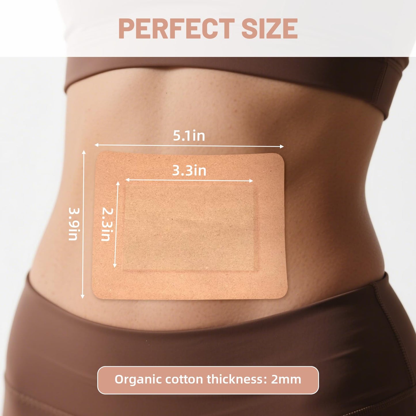 30Pcs Castor Oil Pack Wrap – Organic Cotton Belly Patch, Skin Colors, Portable Anti-Leakage Pads (5.1 x 3.9 in)
