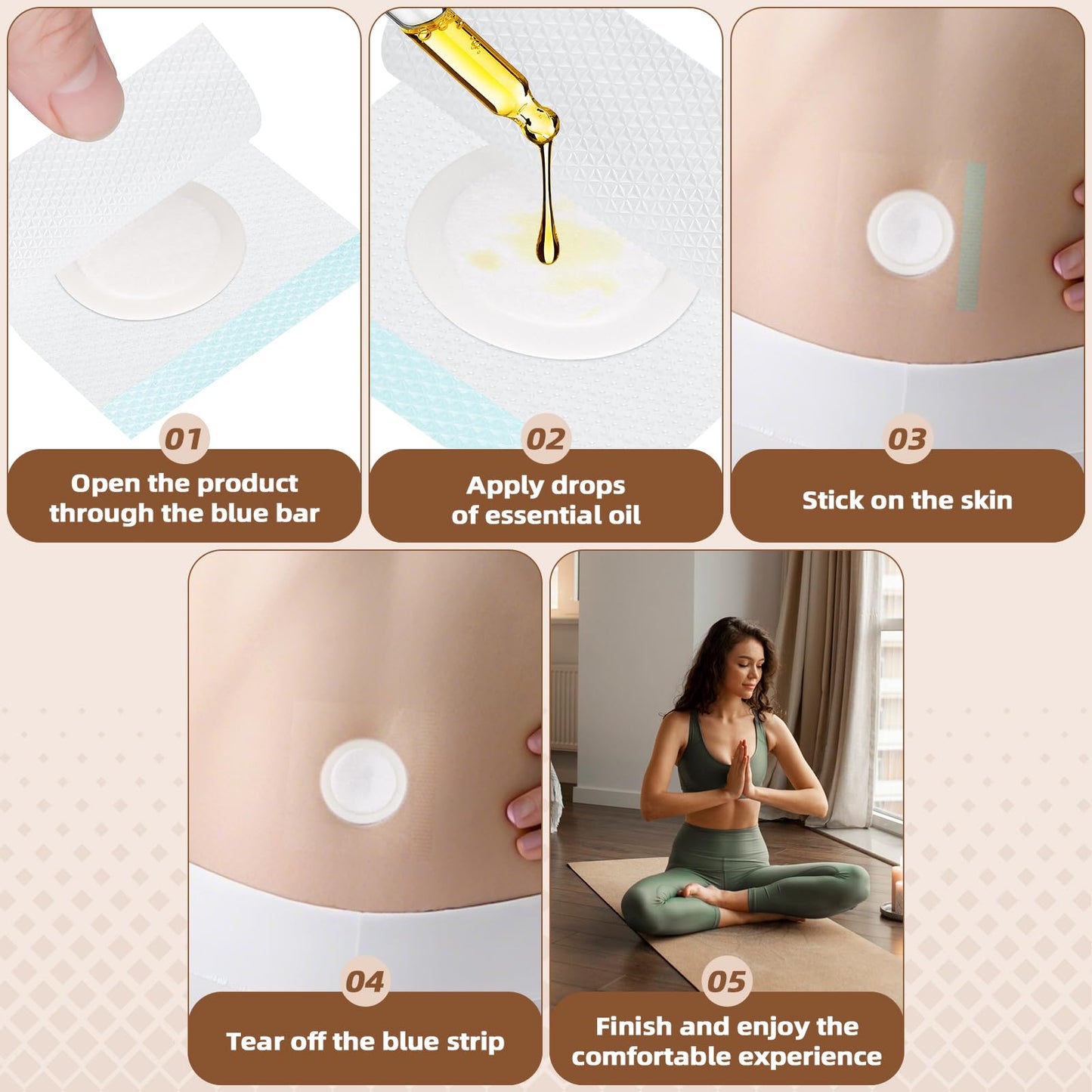 50PCS Waterproof Silicone Castor Oil Belly Button Patches – Breathable PU Film, Organic Cotton Pack