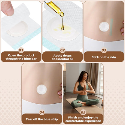 50PCS Waterproof Silicone Castor Oil Belly Button Patches – Breathable PU Film, Organic Cotton Pack