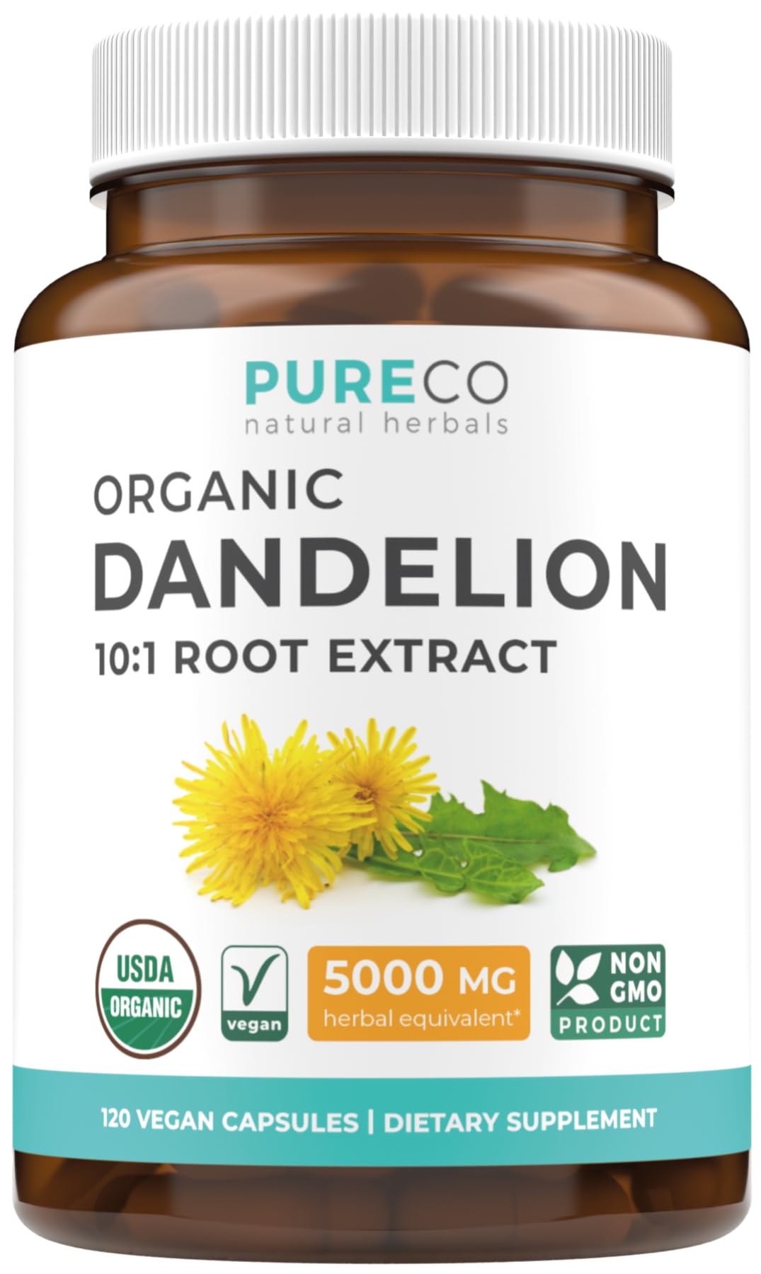 USDA Organic Dandelion Root Extract 10:1 – High Potency Liver Support (4 Month Supply) – Vegan & Non-GMO