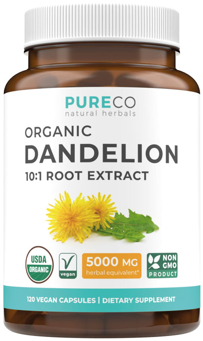 USDA Organic Dandelion Root Extract 10:1 – High Potency Liver Support (4 Month Supply) – Vegan & Non-GMO