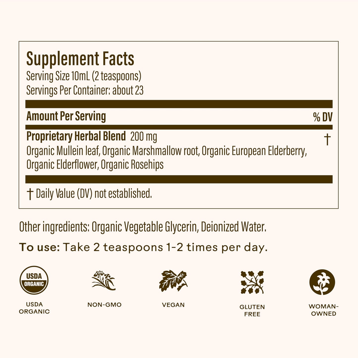 Wooden Spoon Herbs Elderberry Syrup – USDA Organic Lung & Immune Support | 8 fl oz