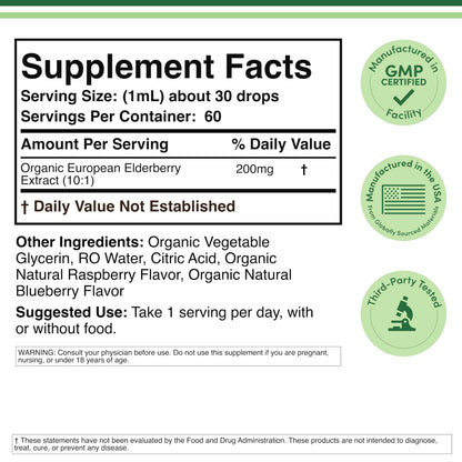Organic Elderberry Liquid 2 oz - Immune Support | Double Wood