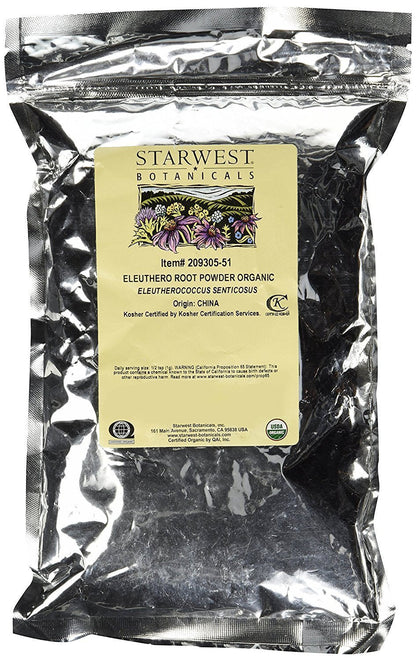 Organic Eleuthero Root Powder 1lb | Siberian Ginseng & Immune Support