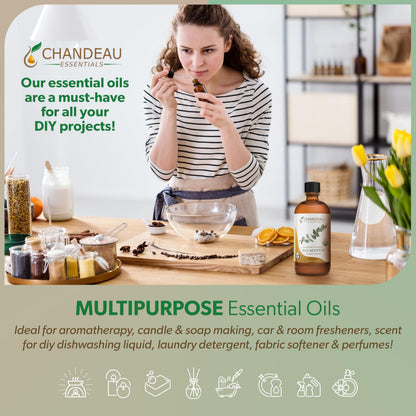 Chandeau Essentials 100% Pure Organic Eucalyptus Essential Oil – 16 oz Amber Bottle