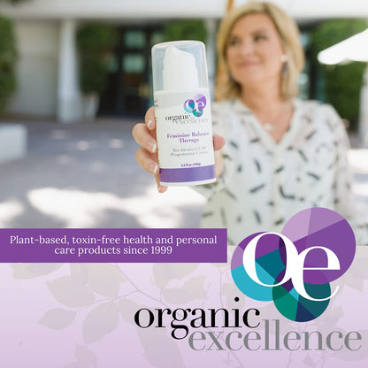 Organic Excellence Progesterone Cream for Women - Natural Bio-Identical Hormonal Balance, 3.3 fl oz