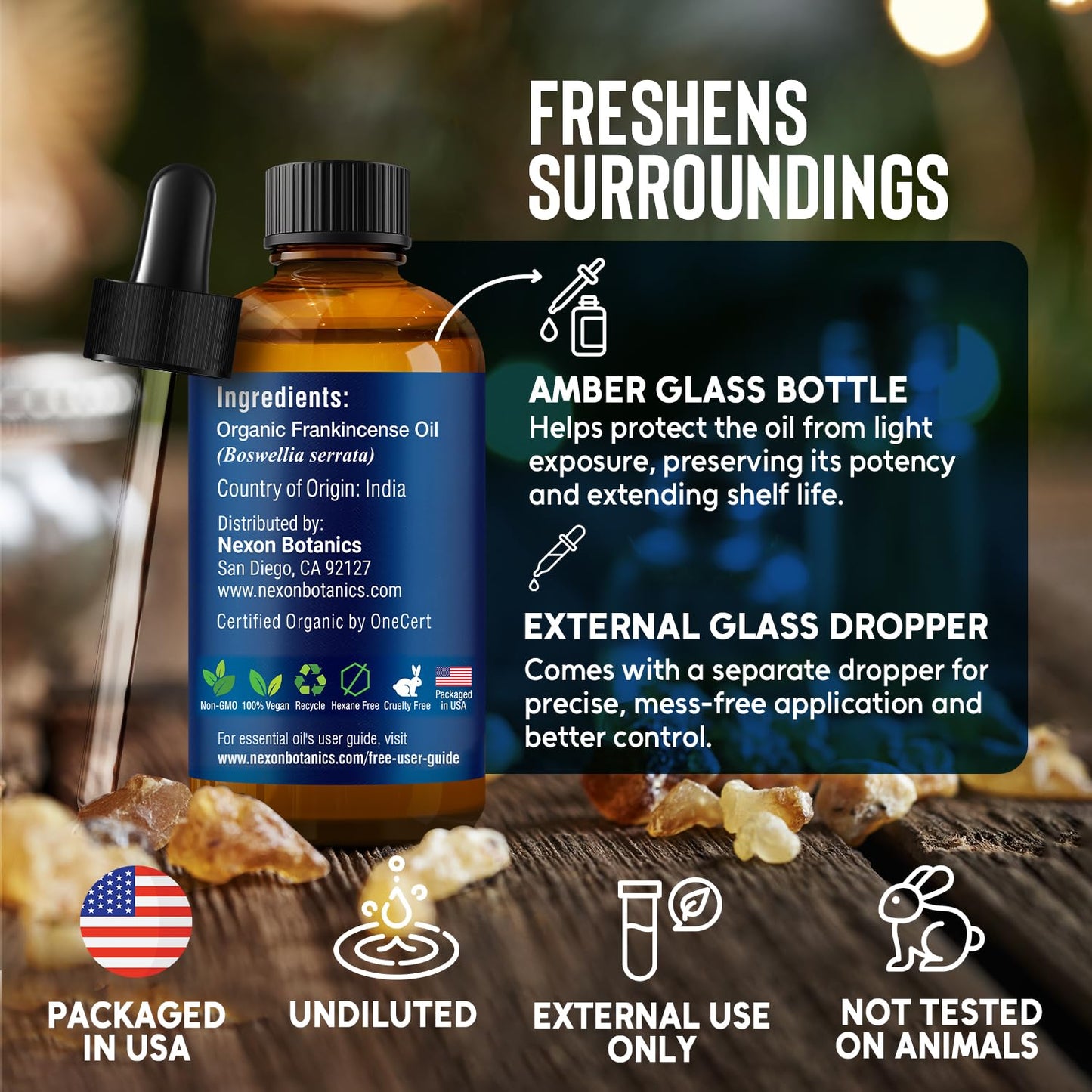 Organic Frankincense Essential Oil 30 ml | Nexon Botanics - Pure & Natural