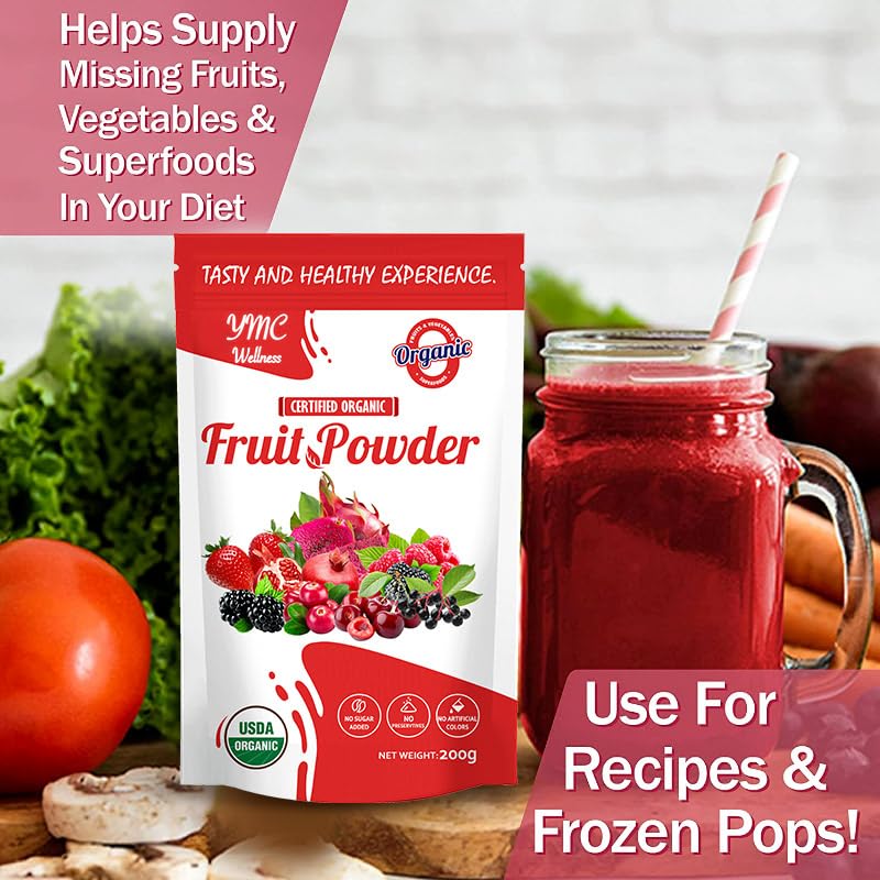 Organic Superfood Fruit Powder Smoothie & Juice Mix – Antioxidants, Digestive Health, Immune Support