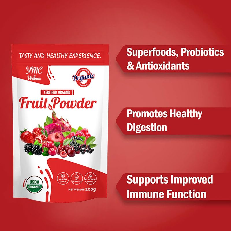 Organic Superfood Fruit Powder Smoothie & Juice Mix – Antioxidants, Digestive Health, Immune Support