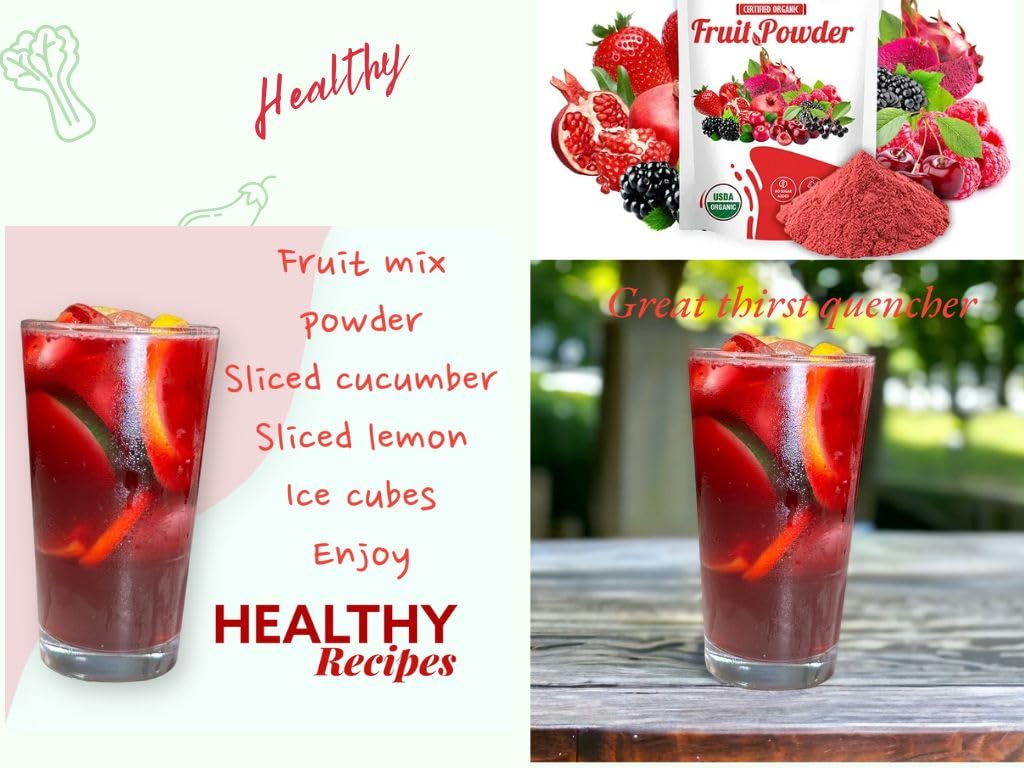 Organic Superfood Fruit Powder Smoothie & Juice Mix – Antioxidants, Digestive Health, Immune Support