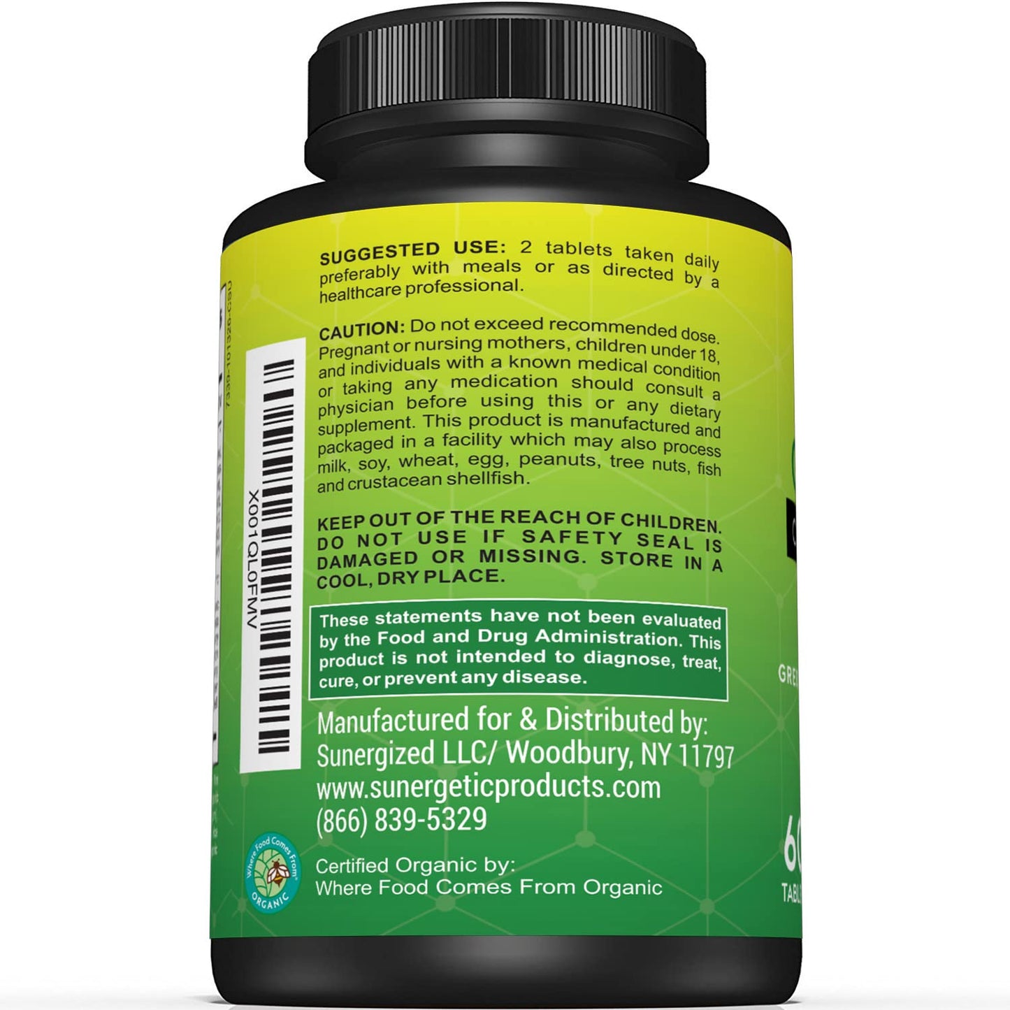 Premium USDA Organic Greens Superfood Tablets – 60 Tablets (Pack of 2) – Greens, Fruits & Veggies Daily Supplement