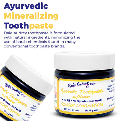Ayurvedic Mineralizing Toothpaste for Sensitive Teeth | Organic Ginger Lemongrass (3.25 oz)