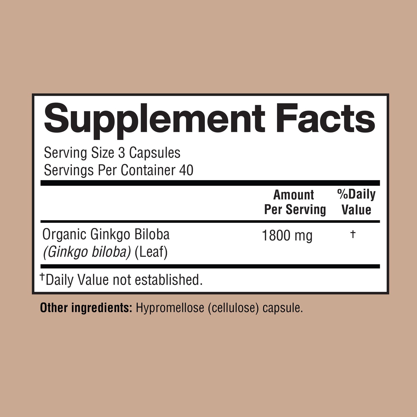 Happi Mi Nutrition Ginkgo Biloba 1800mg – Organic for Memory & Brain Function, 120 Veggie Caps, Non-GMO