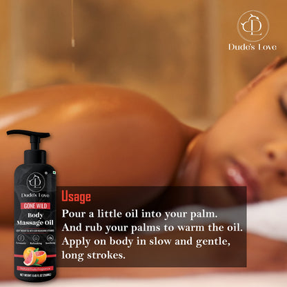 Organic Grapefruit Full Edible Body Massage Oil – Refreshing, Calming, 8.45 Fl Oz | No Stain & Non-Sticky