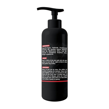 Organic Grapefruit Full Edible Body Massage Oil – Refreshing, Calming, 8.45 Fl Oz | No Stain & Non-Sticky