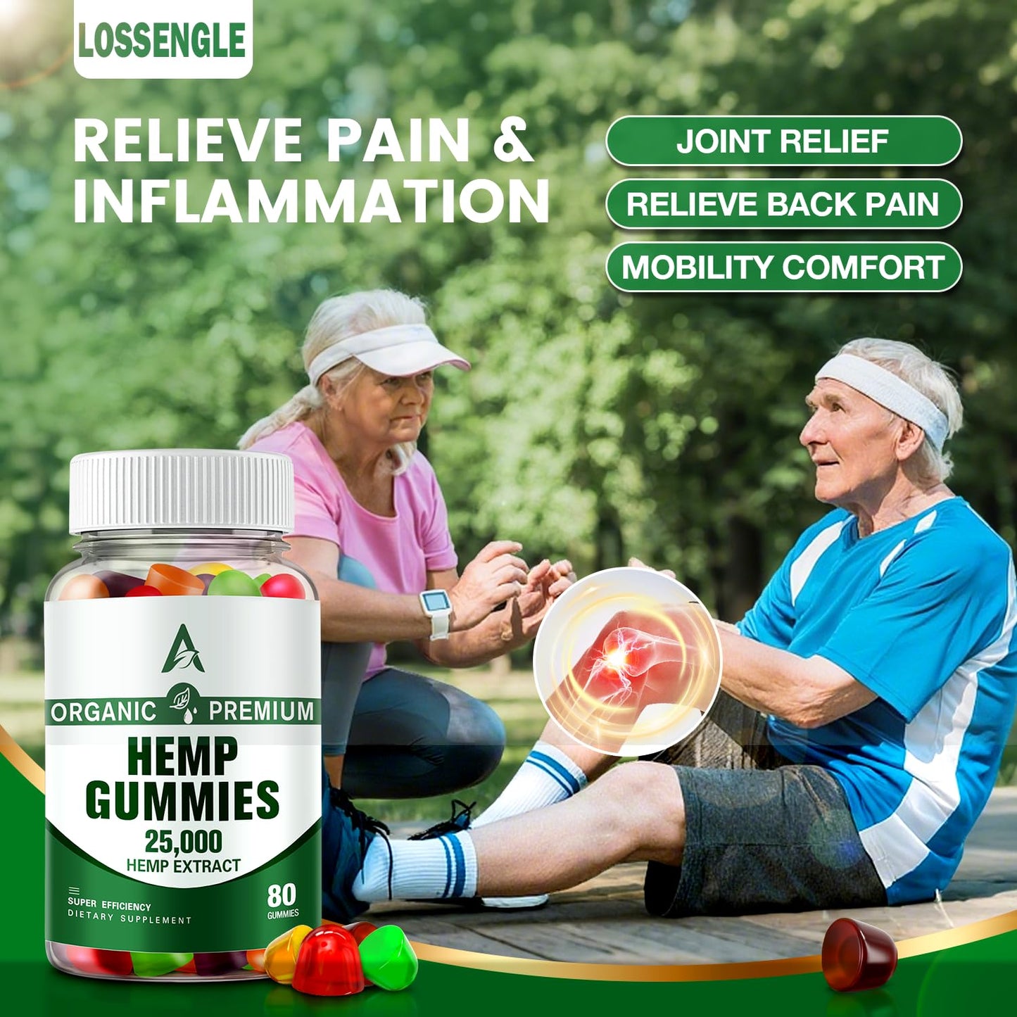 Hemp Gummies High Potency – Sleep, Anxiety & Pain Relief | Organic Extra Strength Hemp Gummies (2 Packs)