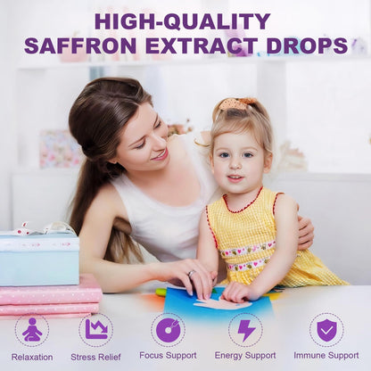 Liposomal Saffron Drops for Kids & Adults – Strawberry (2oz) | Organic Saffron, L-Theanine