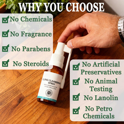 Organic Herbal Lung Cleansing Spray - Breath Easy & Mucus Relief (3pcs)
