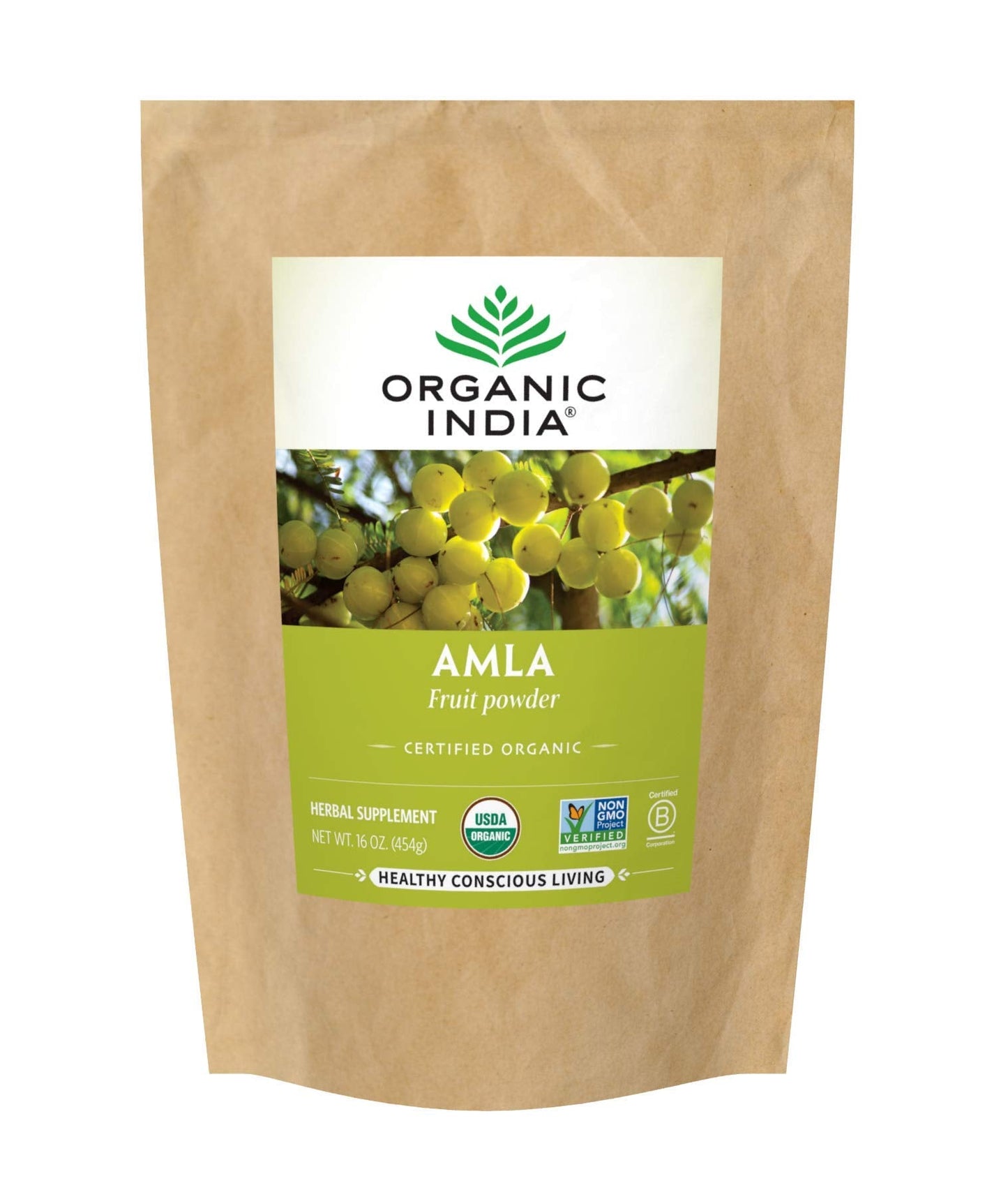 Organic India Amla Powder - Amalaki Indian Gooseberry for Immune Support, Vitamin C, Vegan Ayurvedic Superfood (1 lb)