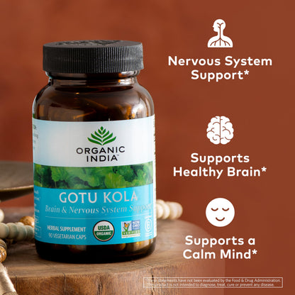Organic India Gotu Kola - Centella Asiatica | Brain Support, 90 Caps
