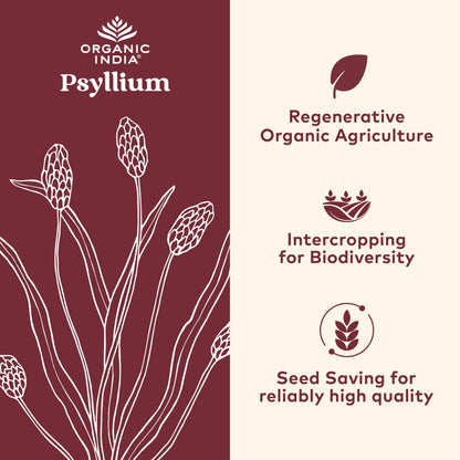 ORGANIC INDIA Psyllium Husk Capsules - Fiber Supplement | Vegan, Gluten-Free, USDA Organic