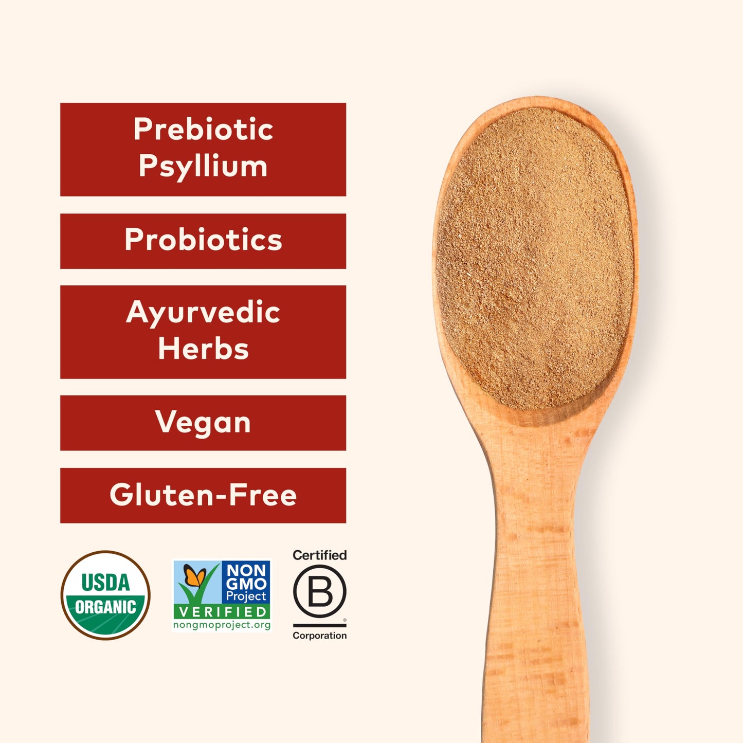 Organic India Psyllium Husk Powder – Probiotic Fiber, Organic, Vegan, Gluten Free, 10 oz
