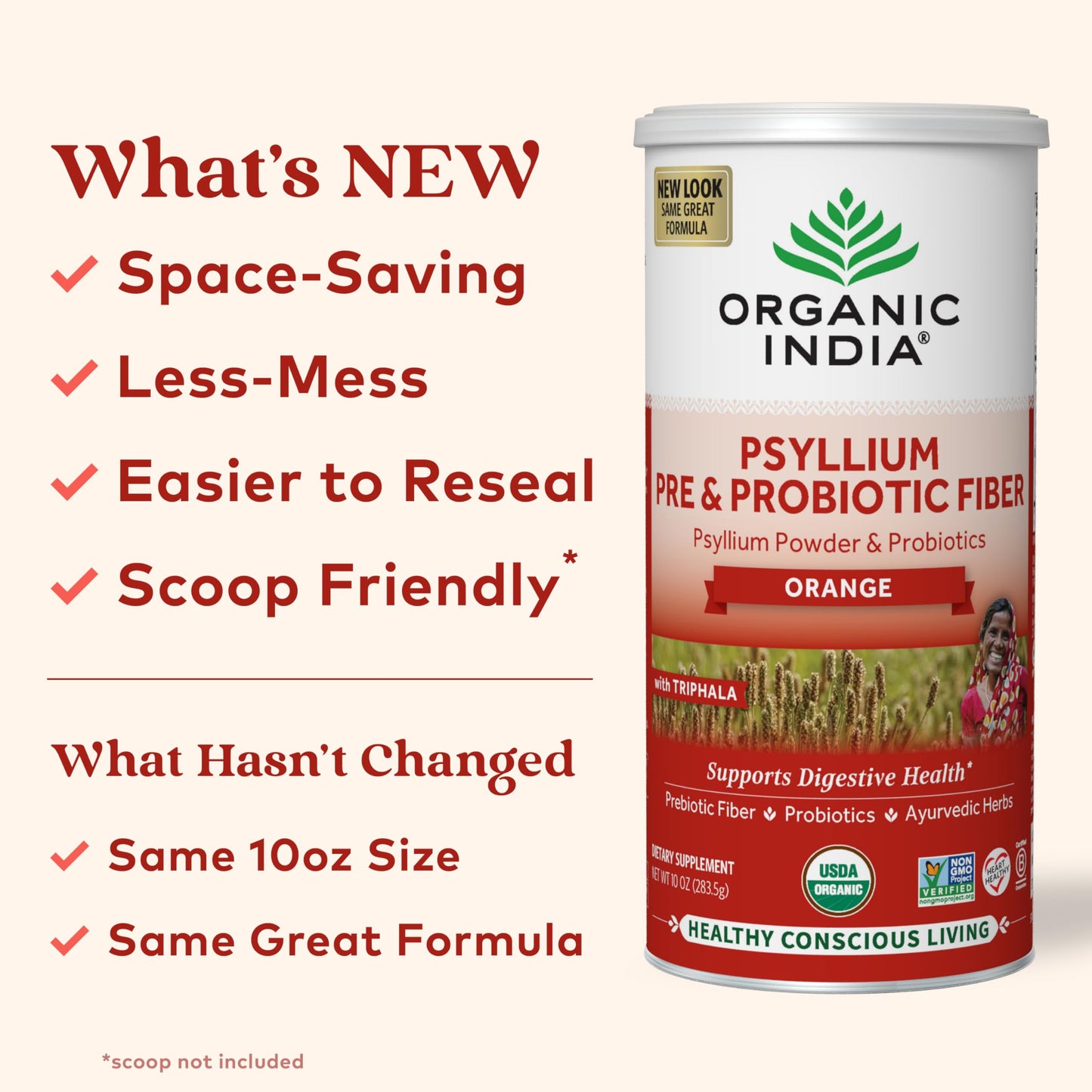 Organic India Psyllium Husk Powder – Probiotic Fiber, Organic, Vegan, Gluten Free, 10 oz
