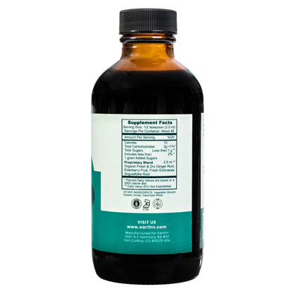 Ginger Elderberry Immune Syrup with Echinacea, Vitamin C & Honey - Organic 4 fl oz | Earthn