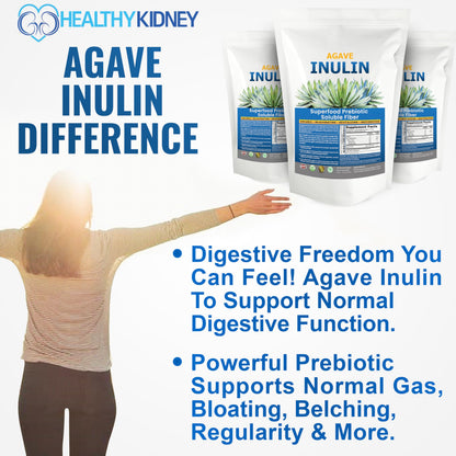 Organic Inulin Powder 16oz | Prebiotic Fiber for Digestive Health & Gut Wellness