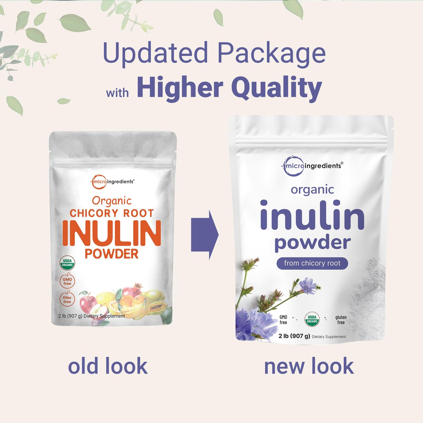 Organic Inulin Fiber Powder 2lb – Prebiotic Digestive Health, Unflavored & Vegan | Micro Ingredients