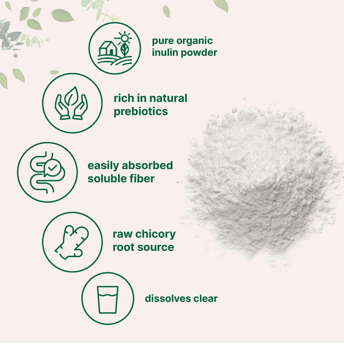 Organic Inulin Fiber Powder 2lb – Prebiotic Digestive Health, Unflavored & Vegan | Micro Ingredients