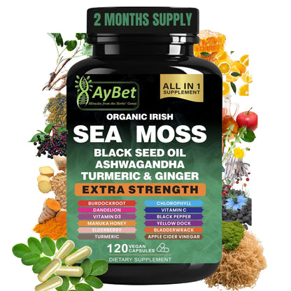 Organic Irish Sea Moss & 16-in-1 Herbal Capsule – Halal, Vegan