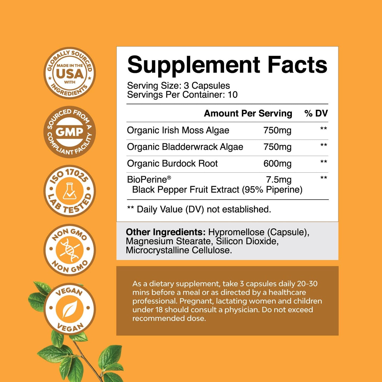 Organic Irish Sea Moss Capsules – Immune & Thyroid Support