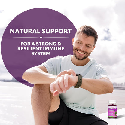 2 Pack Elderberry Gummies with Sea Moss – Extra Strength Immune Support, Vitamin C & Zinc, Blueberry Flavor, 120 Count