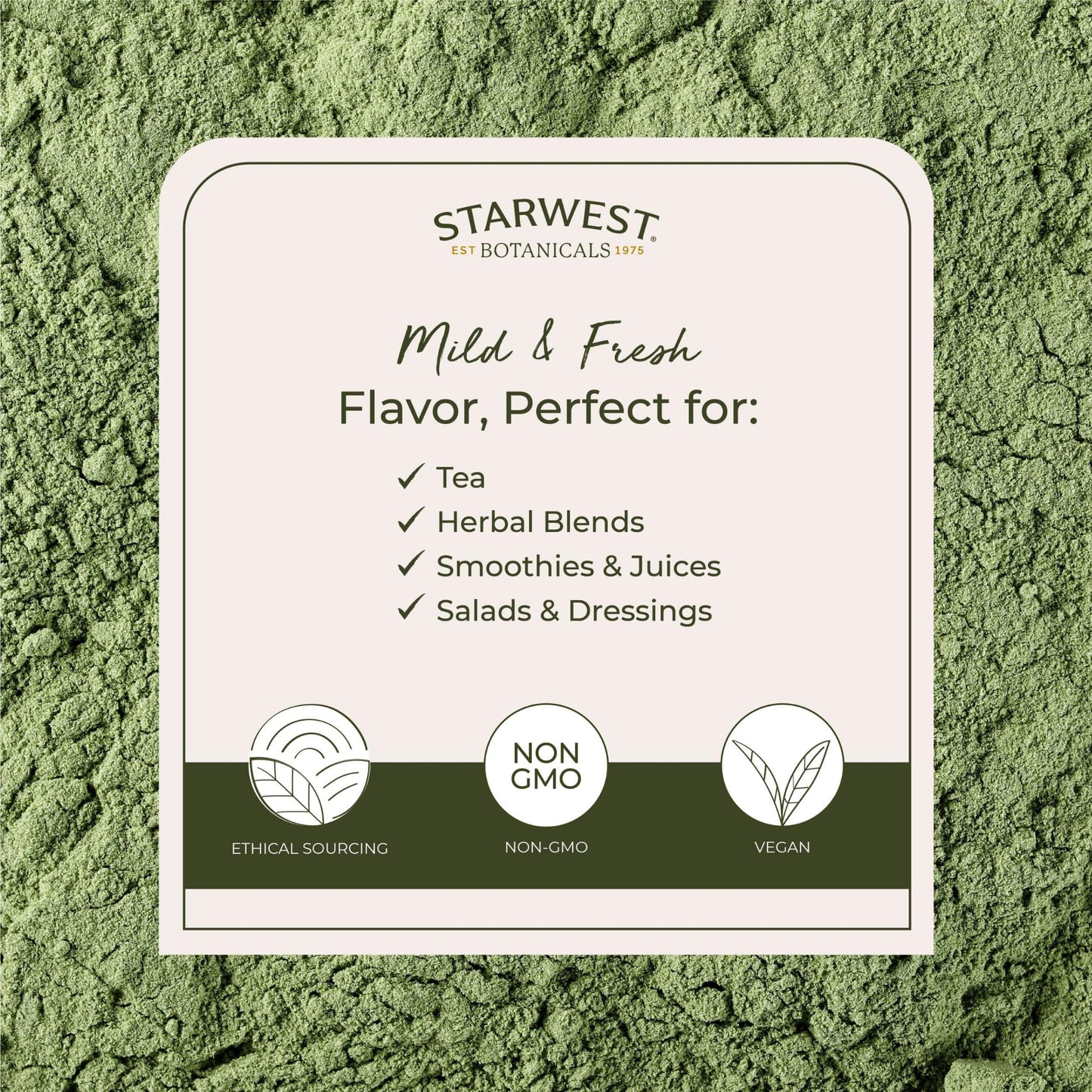 Starwest Botanicals Organic Wheat Grass Powder - 1 lb Bag | Kosher & Non-GMO