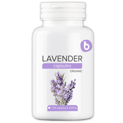 Organic Lavender Capsules - Relaxation & Calm | 90 Vegan Capsules | Non-GMO & Gluten-Free