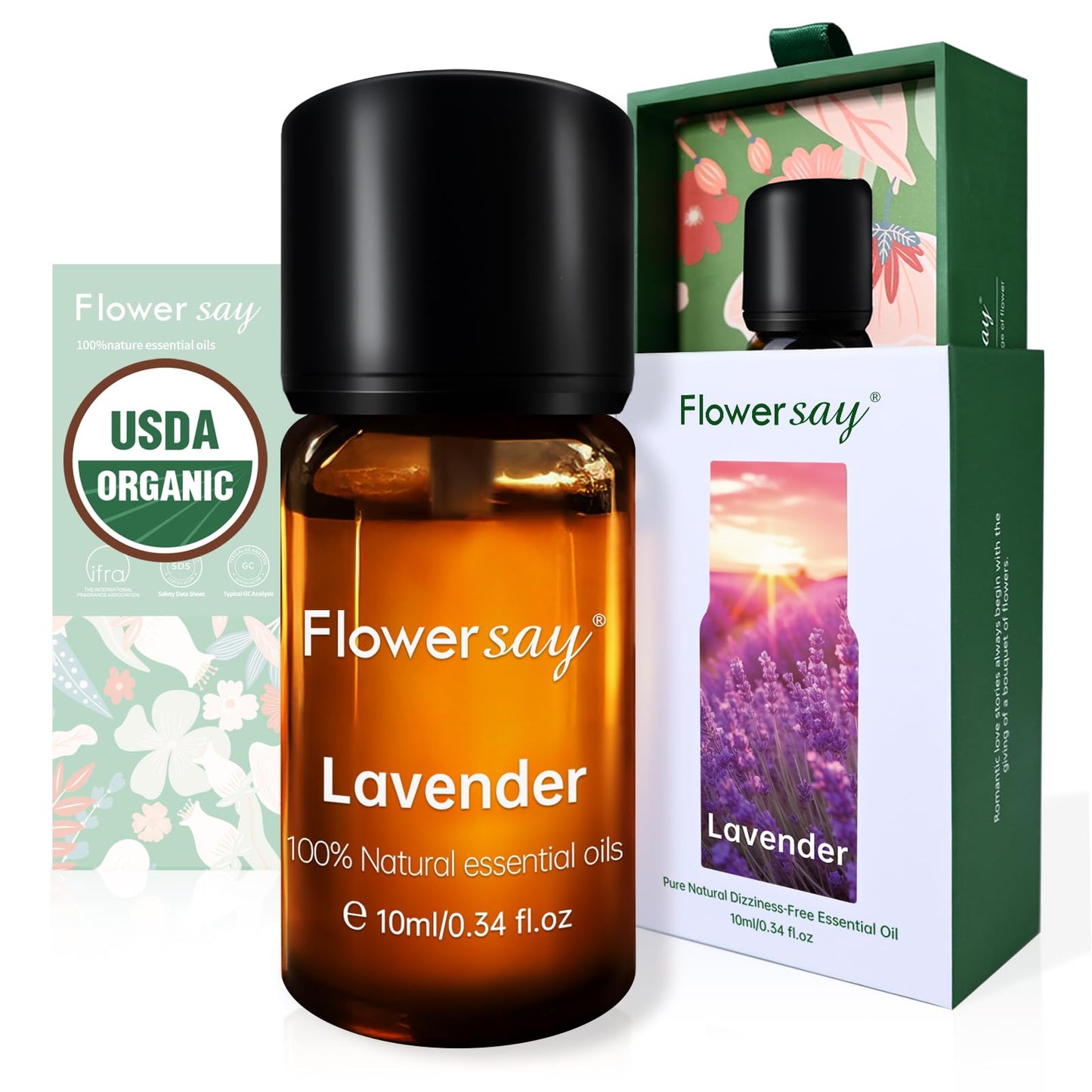 Organic Lavender Essential Oil - 100% Pure, Calming Aromatherapy Oil 10ml
