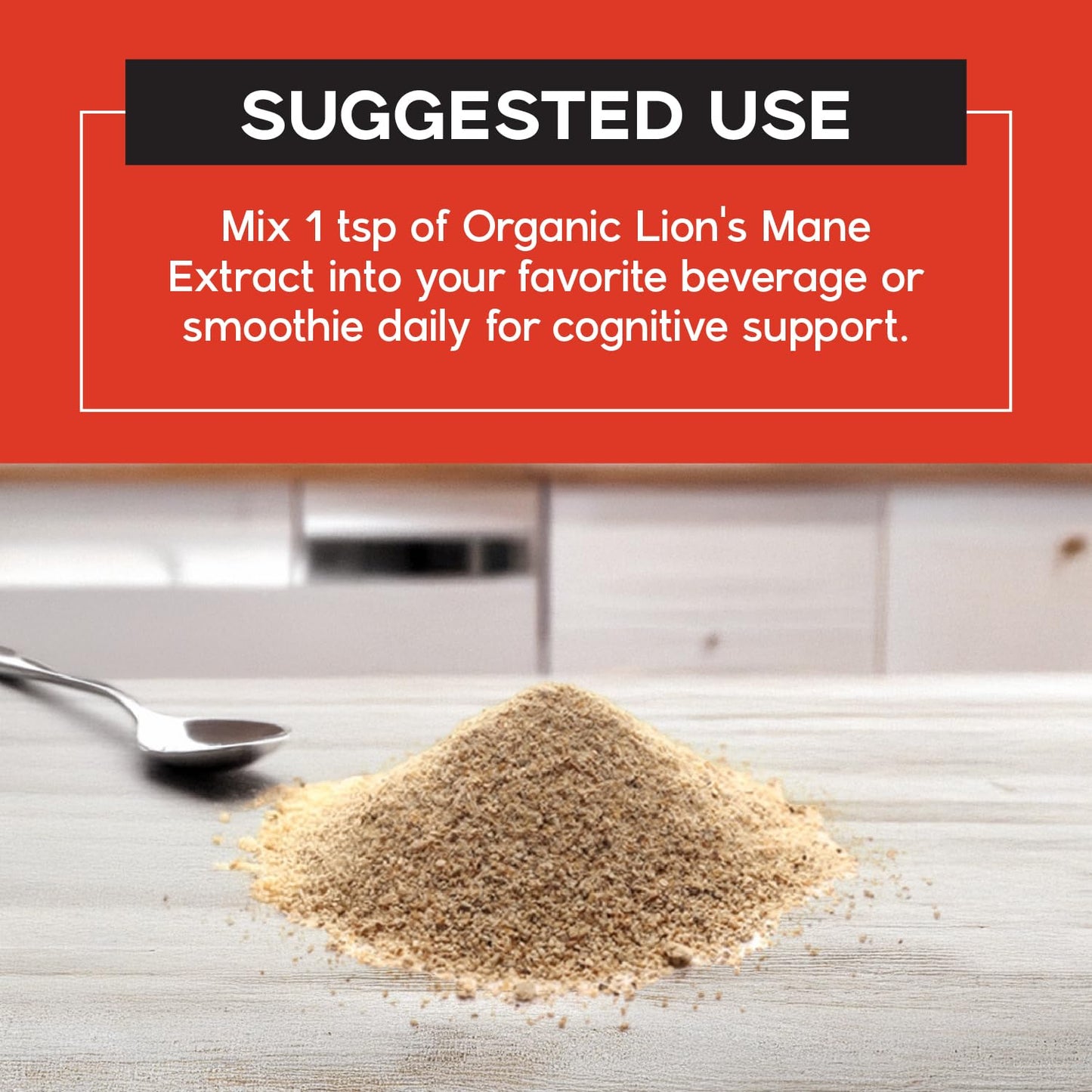 Organic Lion’s Mane Mushroom Powder – Focus & Memory Support (2.12oz)