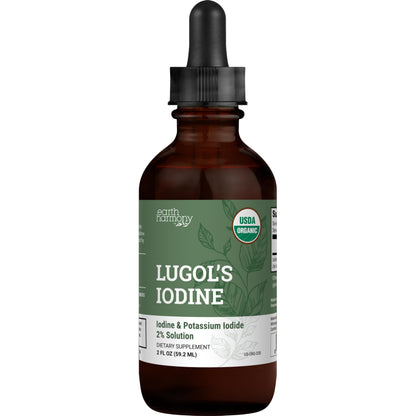 Organic Lugol's Iodine 2% Solution – Iodine & Potassium Iodide Drops for Thyroid Support | Non-GMO, 395 Servings (2 oz)
