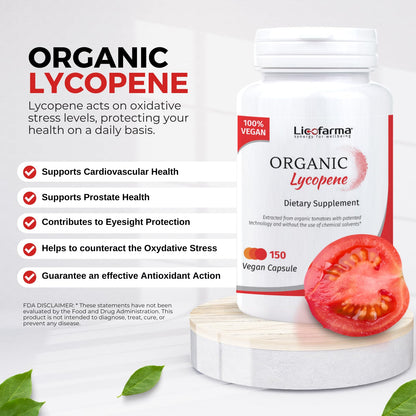 Organic Lycopene | Antioxidant Natural Supplement | with Organic Lycopene from Tomato | 150 Capsule Pack