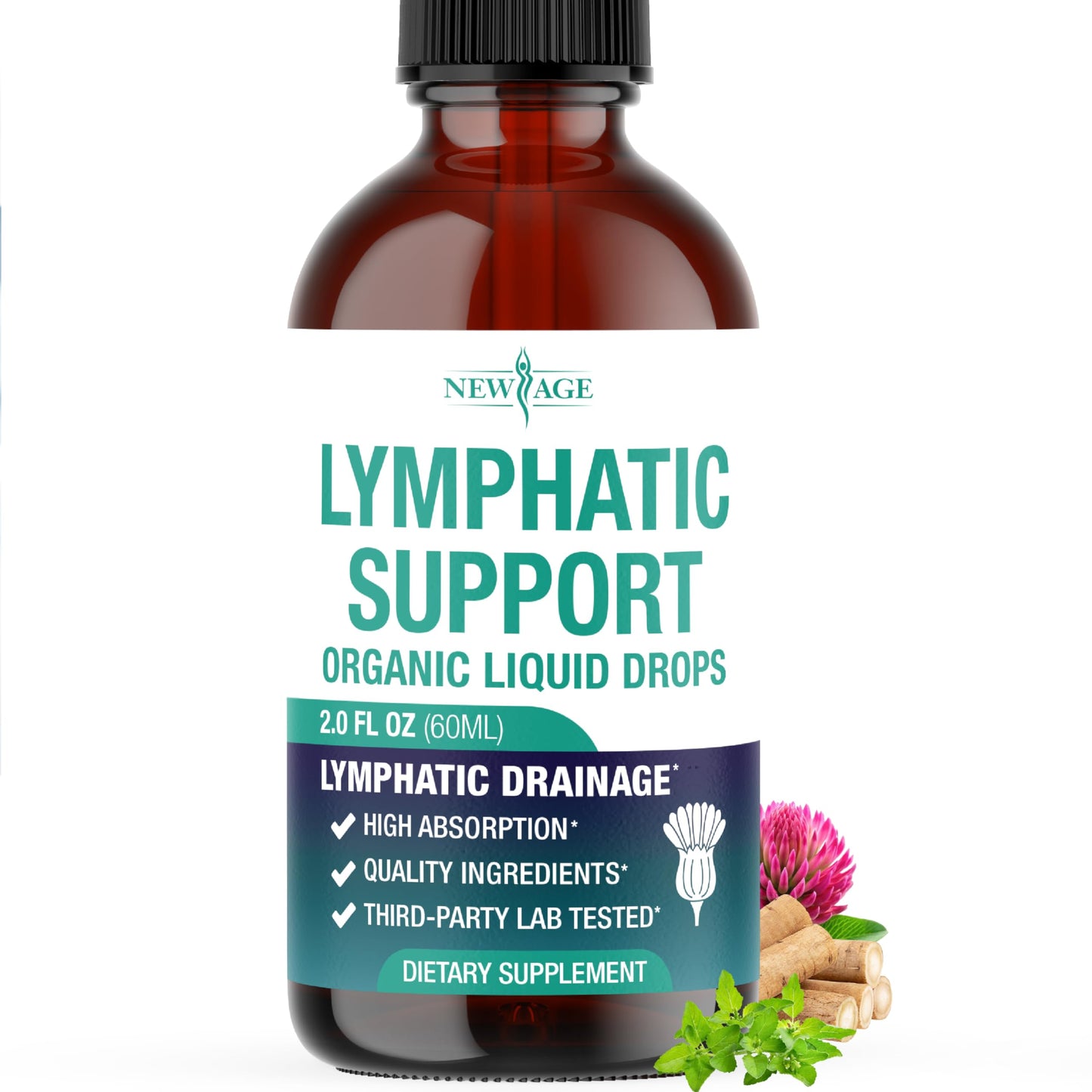 Organic Lymphatic Drainage Drops - 2 oz | All-in-1 Herbal Lymph Support