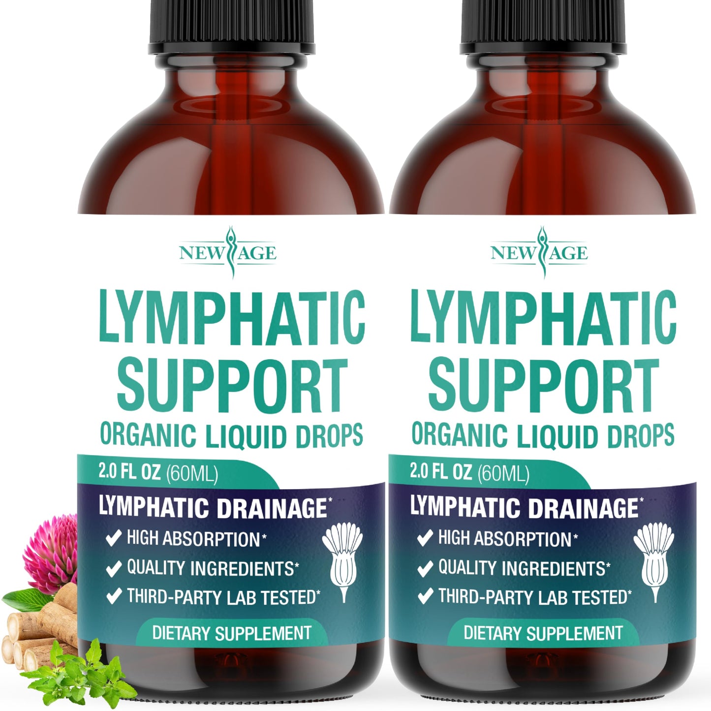 Organic Lymphatic Drainage Drops – All-in-1 Herbal Lymphatic Health (4 oz)